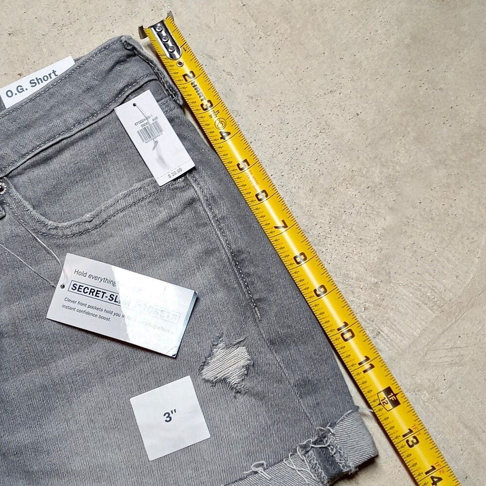 Old Navy O.G. Shorts Womens 6 Gray High Rise Distressed Cutoff Jean Jort Stretch - Picture 10 of 10